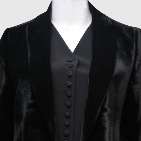 Black velvet suit